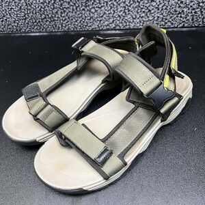 Ozark Trail Sandals Men 13‎ Olive Textile Open Round Toe Hook Loop Buckle Straps